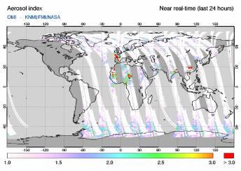 OMI -  Absorbing aerosol index of 24 May 2013