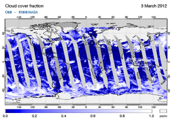 OMI -  Cloud cover fraction of 03 March 2012