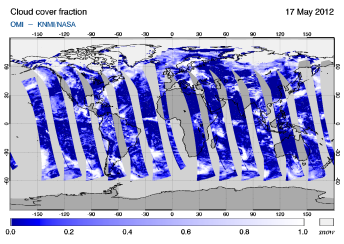 OMI -  Cloud cover fraction of 17 May 2012