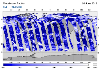 OMI -  Cloud cover fraction of 20 June 2012