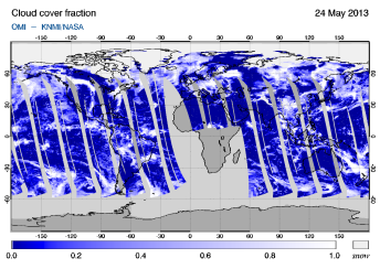 OMI -  Cloud cover fraction of 24 May 2013