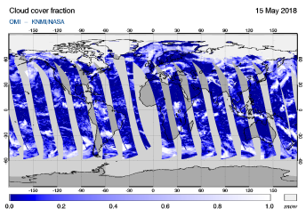 OMI - Cloud cover fraction of 15 May 2018