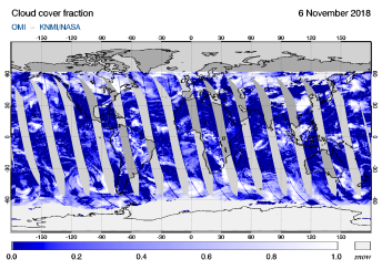 OMI - Cloud cover fraction of 06 November 2018