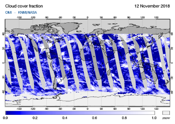 OMI - Cloud cover fraction of 12 November 2018