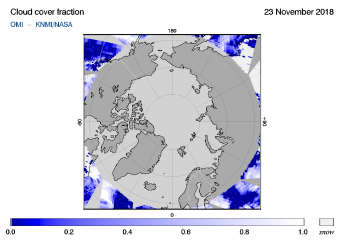 OMI - Cloud cover fraction of 23 November 2018