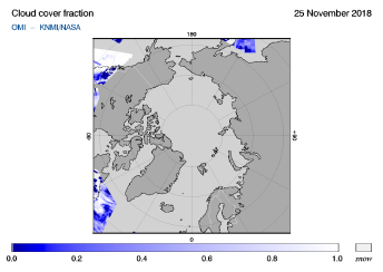 OMI - Cloud cover fraction of 25 November 2018