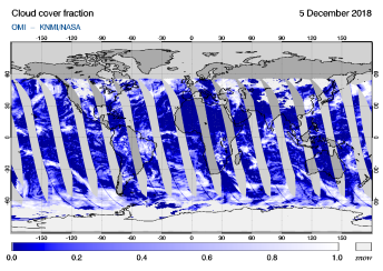 OMI - Cloud cover fraction of 05 December 2018