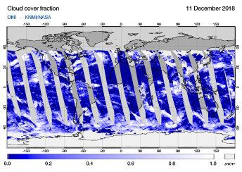 OMI - Cloud cover fraction of 11 December 2018