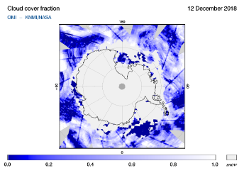 OMI - Cloud cover fraction of 12 December 2018