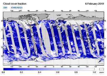OMI - Cloud cover fraction of 06 February 2019