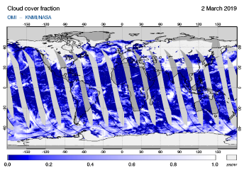 OMI - Cloud cover fraction of 02 March 2019