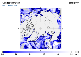 OMI - Cloud cover fraction of 02 May 2019
