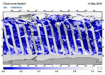 OMI - Cloud cover fraction of 15 May 2019