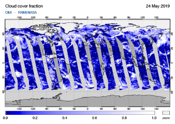 OMI - Cloud cover fraction of 24 May 2019