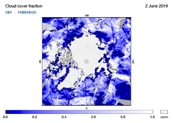 OMI - Cloud cover fraction of 02 June 2019