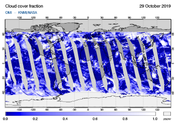 OMI - Cloud cover fraction of 29 October 2019