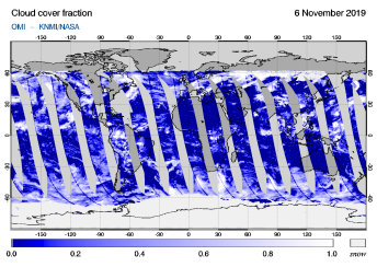 OMI - Cloud cover fraction of 06 November 2019