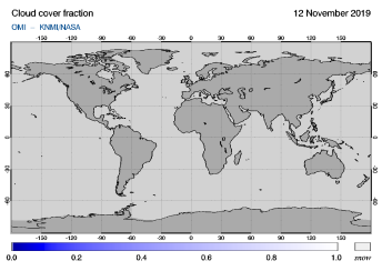 OMI - Cloud cover fraction of 12 November 2019