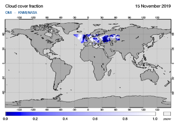 OMI - Cloud cover fraction of 15 November 2019