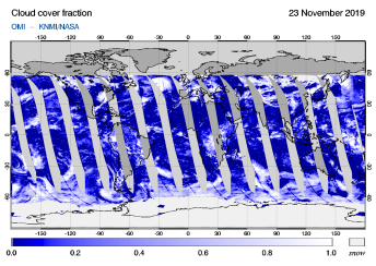 OMI - Cloud cover fraction of 23 November 2019