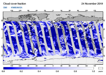 OMI - Cloud cover fraction of 24 November 2019