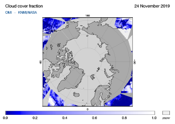 OMI - Cloud cover fraction of 24 November 2019