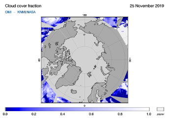 OMI - Cloud cover fraction of 25 November 2019