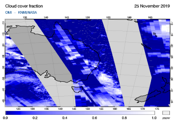 OMI - Cloud cover fraction of 25 November 2019