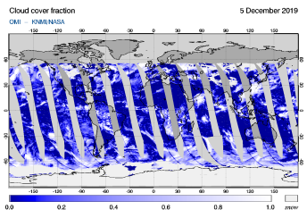 OMI - Cloud cover fraction of 05 December 2019