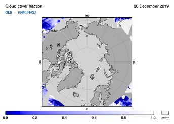 OMI - Cloud cover fraction of 26 December 2019