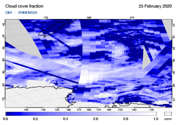 OMI - Cloud cover fraction of 25 February 2020