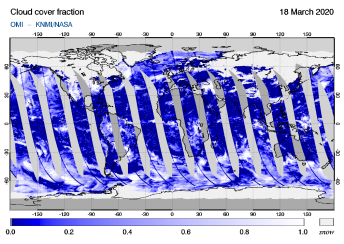OMI - Cloud cover fraction of 18 March 2020