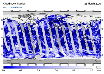 OMI - Cloud cover fraction of 26 March 2020
