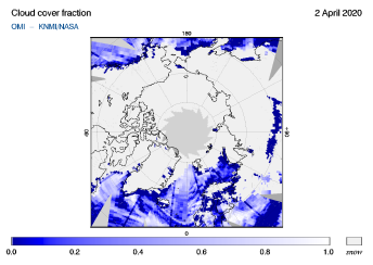 OMI - Cloud cover fraction of 02 April 2020