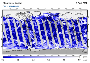 OMI - Cloud cover fraction of 06 April 2020