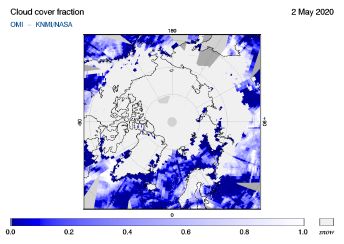 OMI - Cloud cover fraction of 02 May 2020