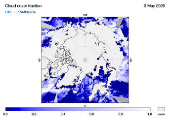 OMI - Cloud cover fraction of 03 May 2020