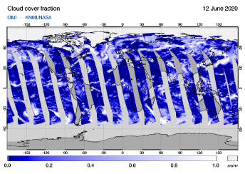 OMI - Cloud cover fraction of 12 June 2020