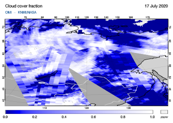 OMI - Cloud cover fraction of 17 July 2020
