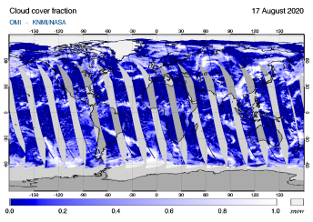 OMI - Cloud cover fraction of 17 August 2020