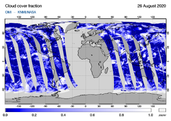 OMI - Cloud cover fraction of 26 August 2020