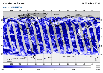 OMI - Cloud cover fraction of 16 October 2020