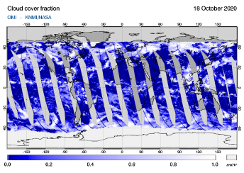 OMI - Cloud cover fraction of 18 October 2020