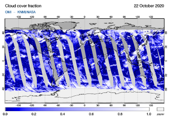 OMI - Cloud cover fraction of 22 October 2020