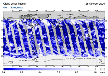 OMI - Cloud cover fraction of 26 October 2020