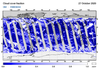 OMI - Cloud cover fraction of 27 October 2020