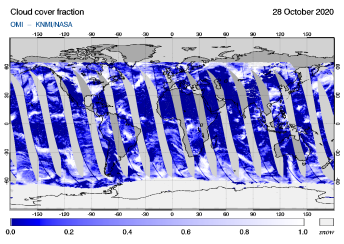 OMI - Cloud cover fraction of 28 October 2020
