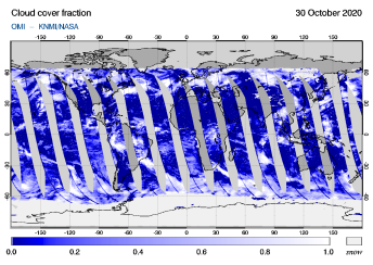 OMI - Cloud cover fraction of 30 October 2020