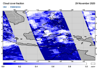 OMI - Cloud cover fraction of 29 November 2020