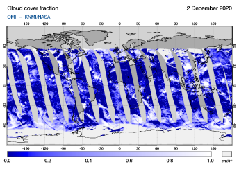OMI - Cloud cover fraction of 02 December 2020